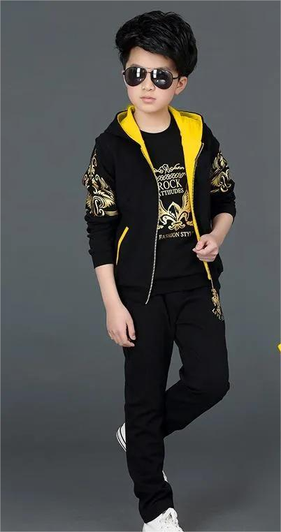 TMF-825 Zipper Hoddie+Pant+T-Shirt 3pcs Set -(Black Afsan)