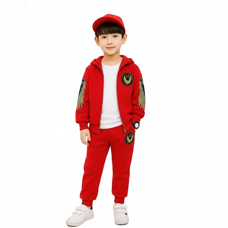 TMF-815 Hoddie & Pant Set-(Boy Red Eagle)