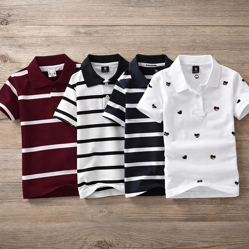 TMF-631 POLO T SHIRT Combo 4pcs-(maroon/white/black/love white)